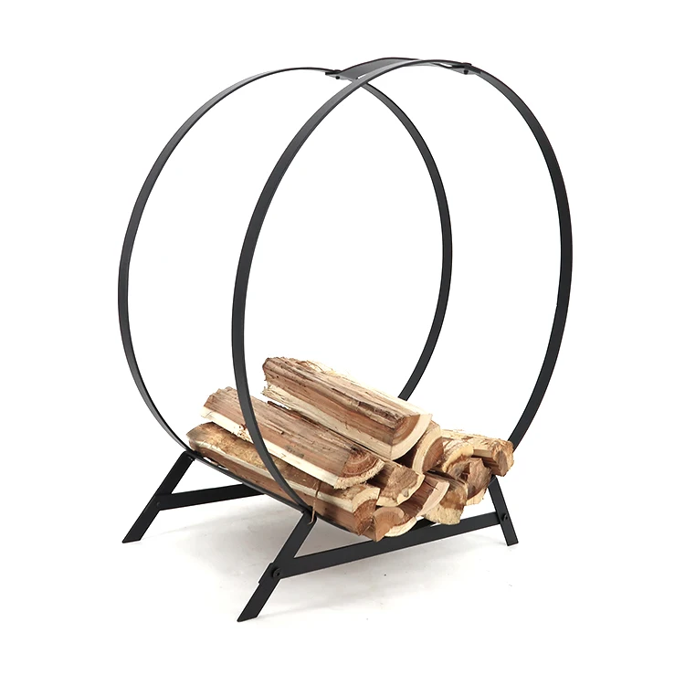 
 24 дюйма на открытом воздухе складной дрова стали Log-кольца Круглый дрова стеллаж для хранения держатель HR-CHJ-003  