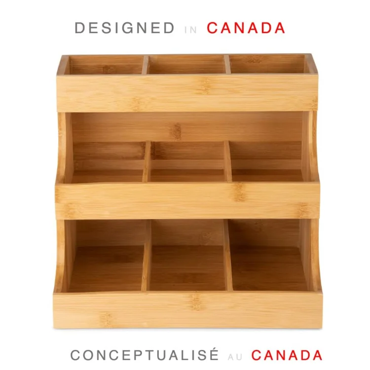 Wholesale New Multifunctional Natural Bamboo Wooden Space Saving Kitchen Seasoning Tea Bag Packaging Box