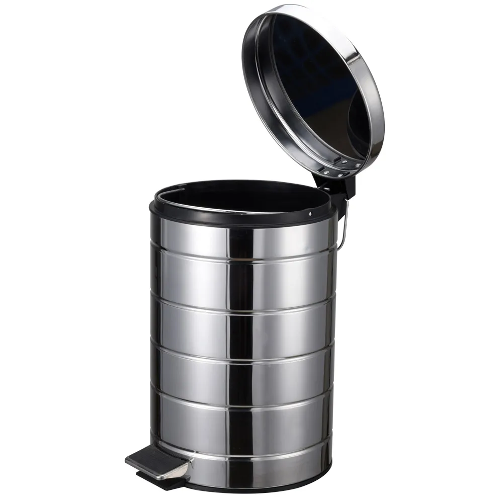 Embossment 20 liter metal stainless steel big garbage trash can 20l with soft close lid
