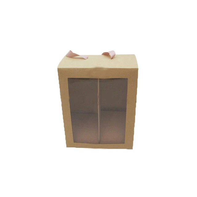 Brown Kraft Paper Cardboard Baby Shoes Box Package with Window