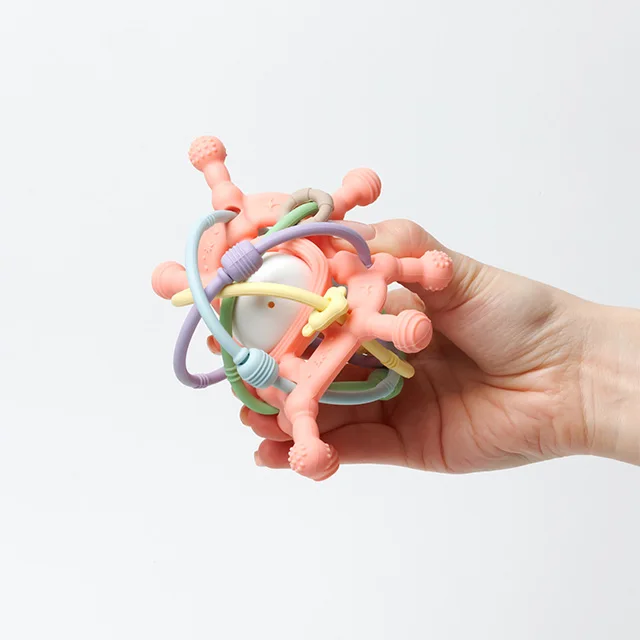 ES-Pro Custom Safe Non-Toxic Silicone Baby Pacifier Bell Soft Sensory Chew Teether Educational Soothing Toys Set Toddlers Kids