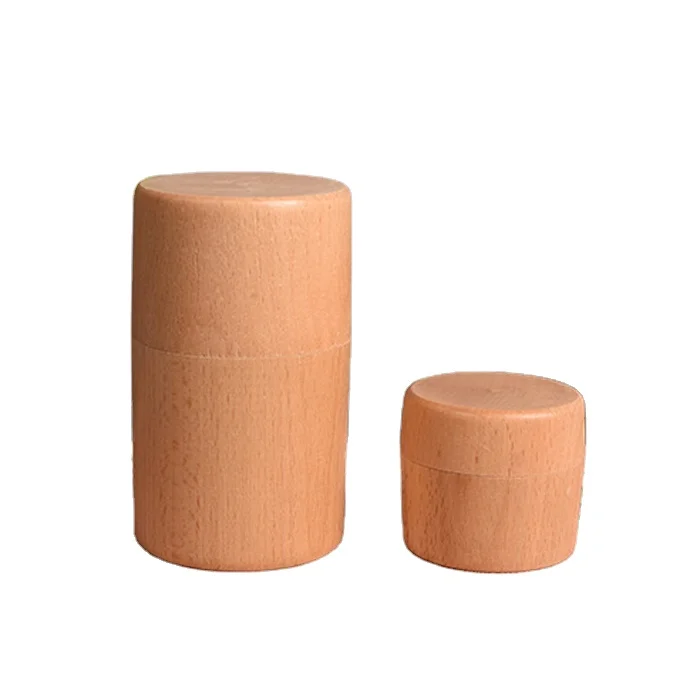  Fancy Round wood lid cylinder boxes tube packaging paper for tea coffee bamboo box round