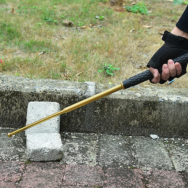 C0699 64cm metal Outdoor portable Retractable Self defense Sticks Telescopic Poles Three Section can be broken bricks