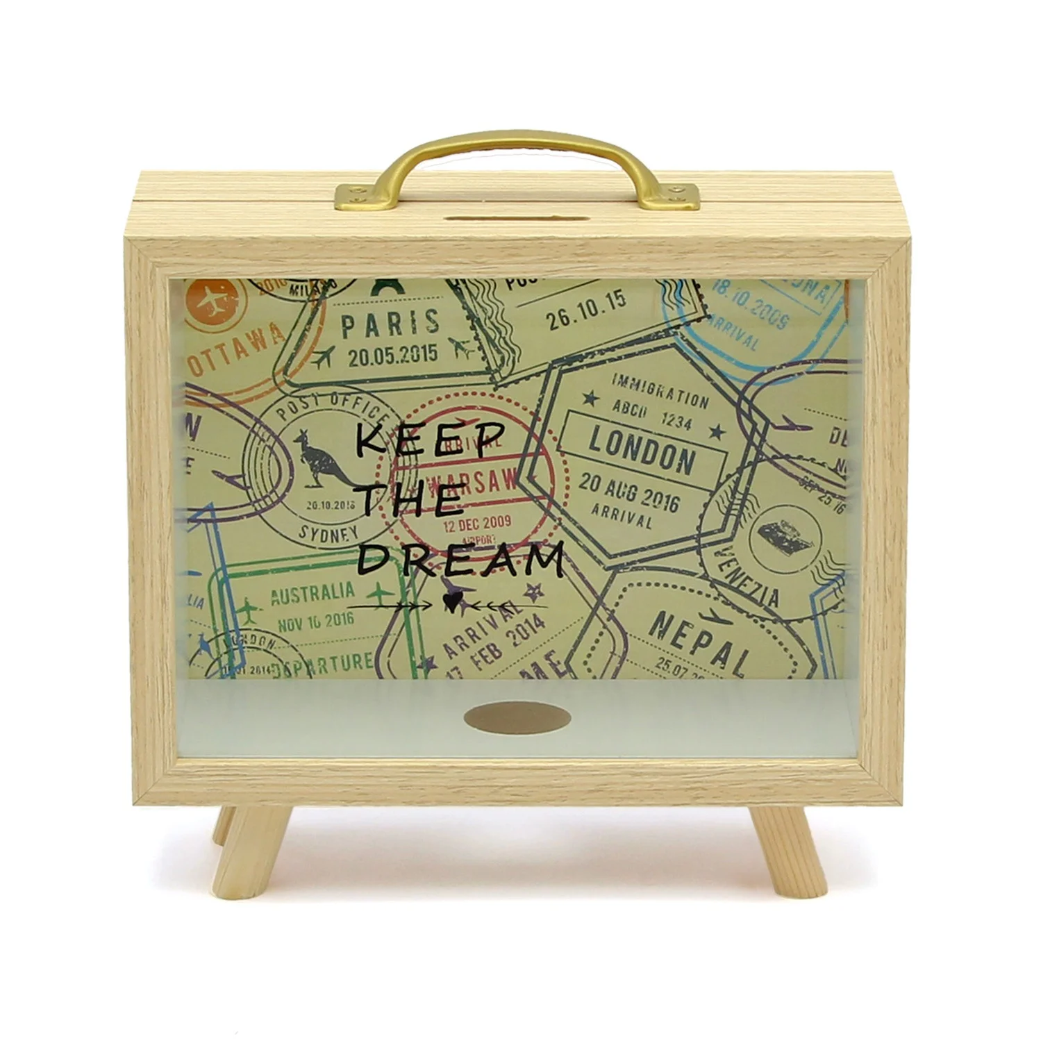 Оптовая продажа, под заказ, деревянная зернистая цветная стеклянная задняя панель с рисунком тени, коробка для денег