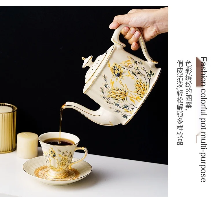 Ceramic Coffee kettle modern wheat pattern water bottles kettle