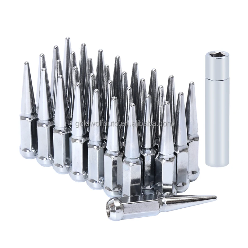 32PCS steel wheel nut 14x1.5 aftermarket spike lug nut
