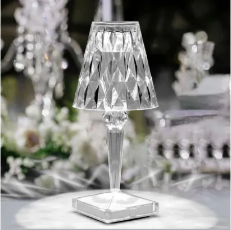 
Best selling indoor glass hand blown filled colored crystal table lamp 