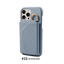 Crossbody Wallet Purse Mirror Multi-function Shoulder Straps Hand Holder Mobile Phone Bags & Cases For Iphone 13 14 Pro