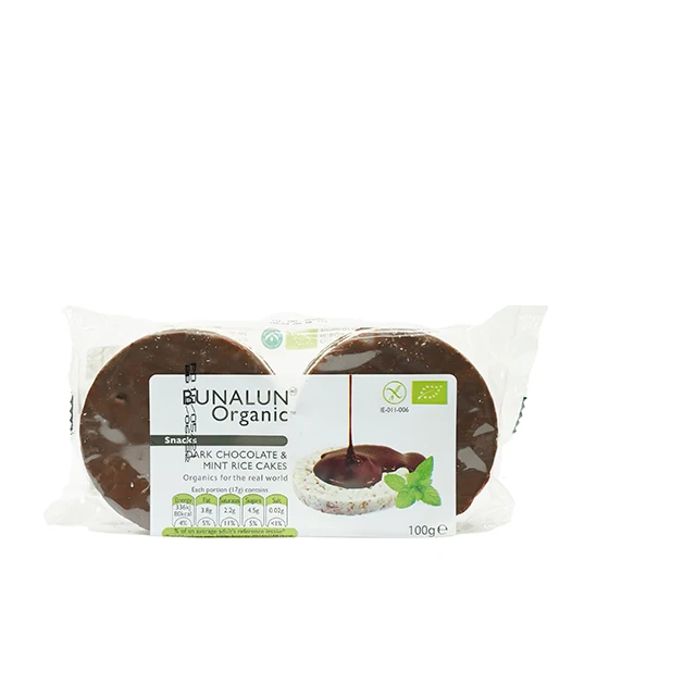 Grain Food Wholesale Delicious Dark Chocolate Mint Rice Cakes, 100 Gm - Crispy Healthy Flavoured Snacks
