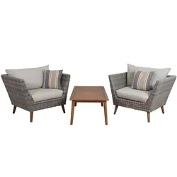 Modern style wicker/rattan woven outdoor leisure and entertainment sofa and table set