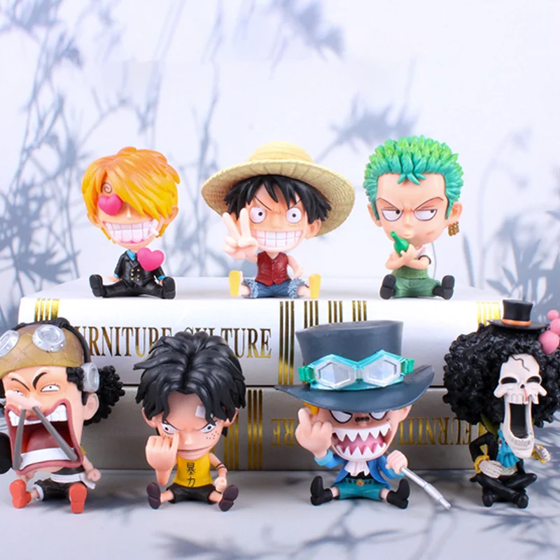 One Pieced Zoro Luffy Sanji Anime Figure Ver. Robin Nami Brook Chopper Childhood PVC Kawaii Figures OP Ace RANKY Usopp