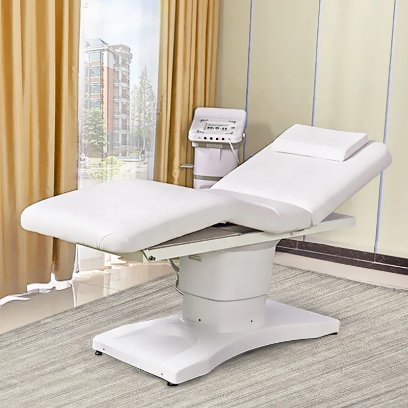 Electric Spa Massage White Color Spa Bed Massage Table Adjustable Facial Bed Electric Medical Clinic Electric Massage Table
