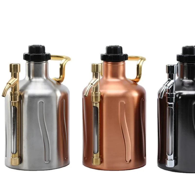 beer barrel printed home brew mini metal beer keg  3.8l with closure and tap CO2 Regulated Pressurized Keg Growler