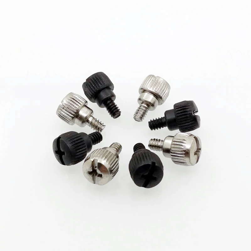 Customized Metal Thumb Screw Black Zinc Computer Case Thumb Screw M3.5  #6-32*5