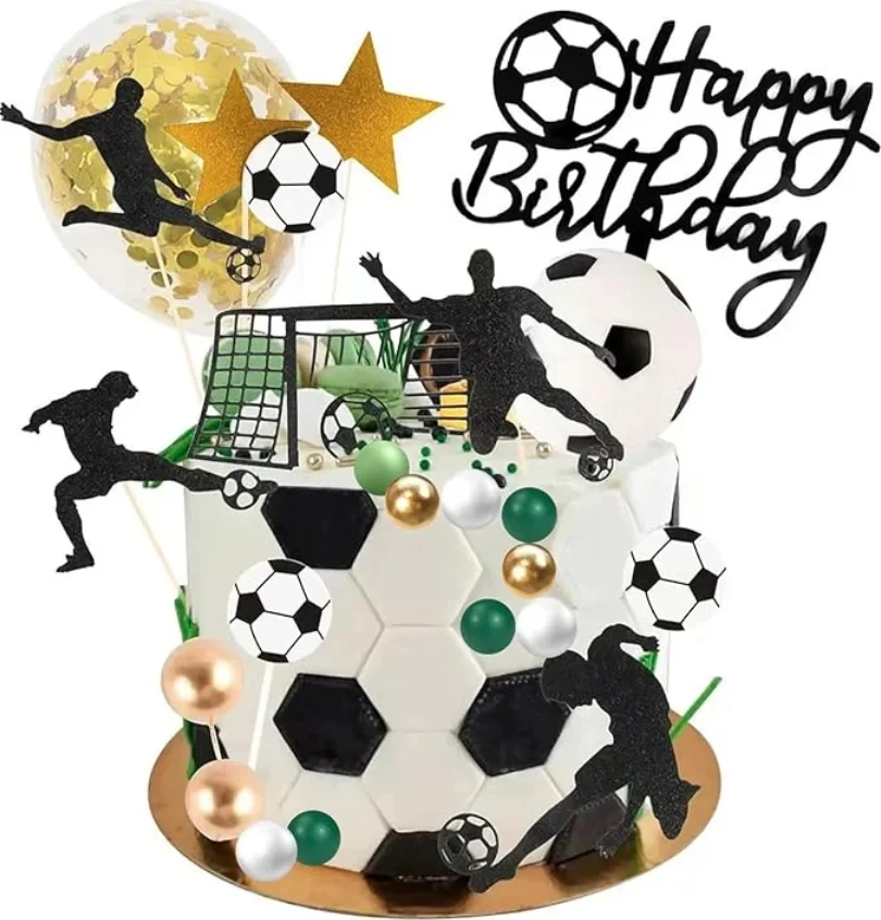 New Football Player Cake Decoration Set Diy Football Sports Party Decoration Cake Topper