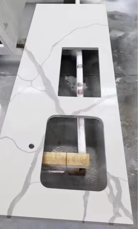 simpson marble tiles manufacture Calacatta White quartz stone gold vein quarzo for kitchen counter