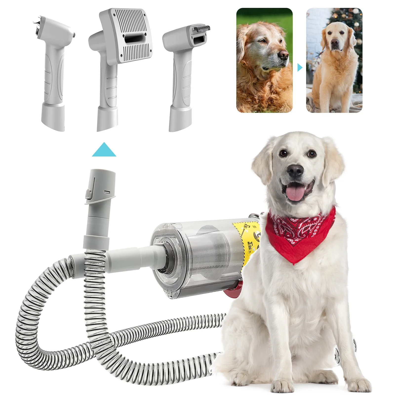 Shernbao SMD-C KIT Dog Grooming Kit Vacuum Self-Cleaning Pet Brush Professional Pet Grooming Vacuum Kit