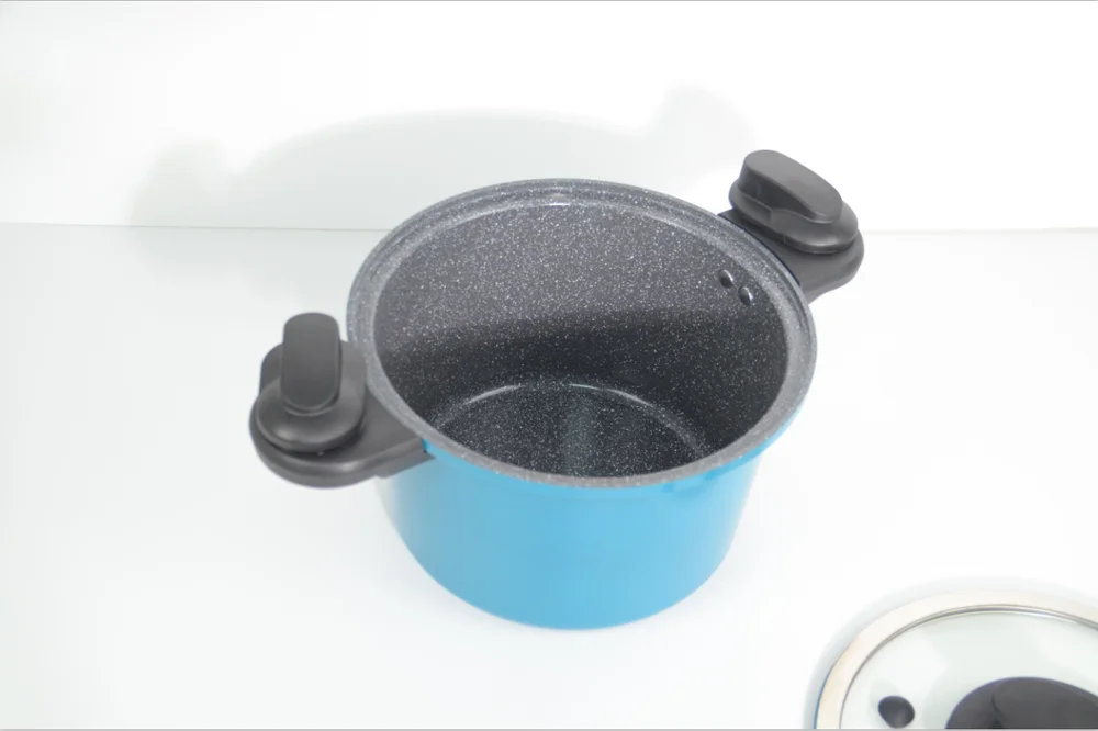New  design ceramic marble low pressure cooker with removable handle