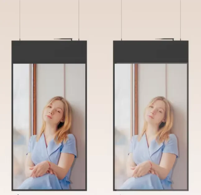 Double sided display mall display digital signage indoor ultra-thin window LCD advertising player Hanging Digital Signage