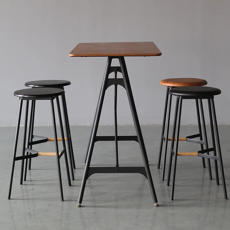 Nordic Flat Pack Balcony Working Home Office Cast Iron Base Bar MDF Height Counter Table