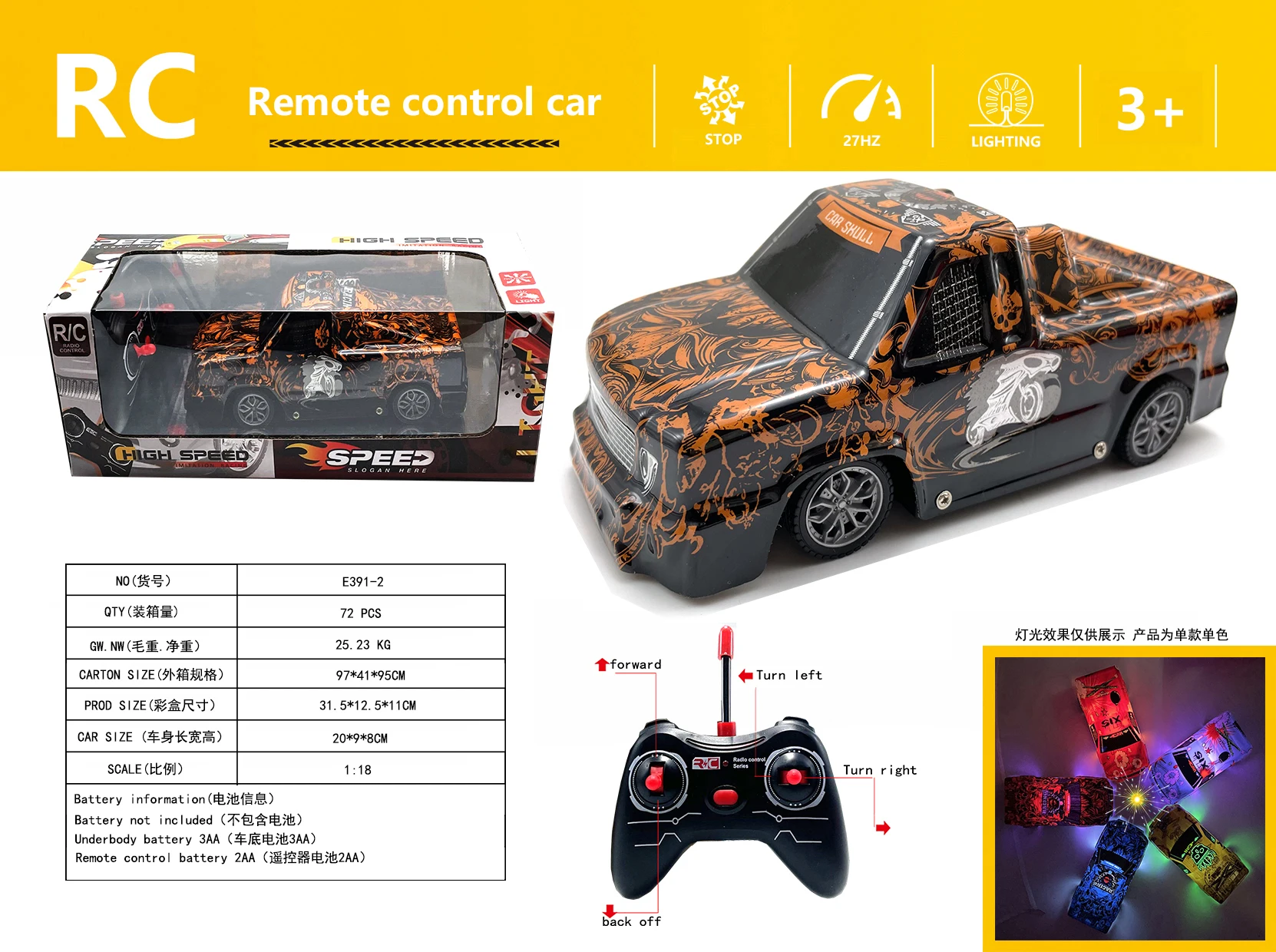 Remote Control Car Simulation Car Hobby Model 1:18 Scale 4WD Pickup Truck Off-road  Car Remote Controller