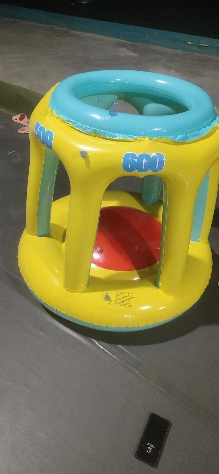 Inflatable Pool Basketball Set,Complete Poolside Basketball Goal with Floating Hoop and Ball,Ideal for Summer Fun