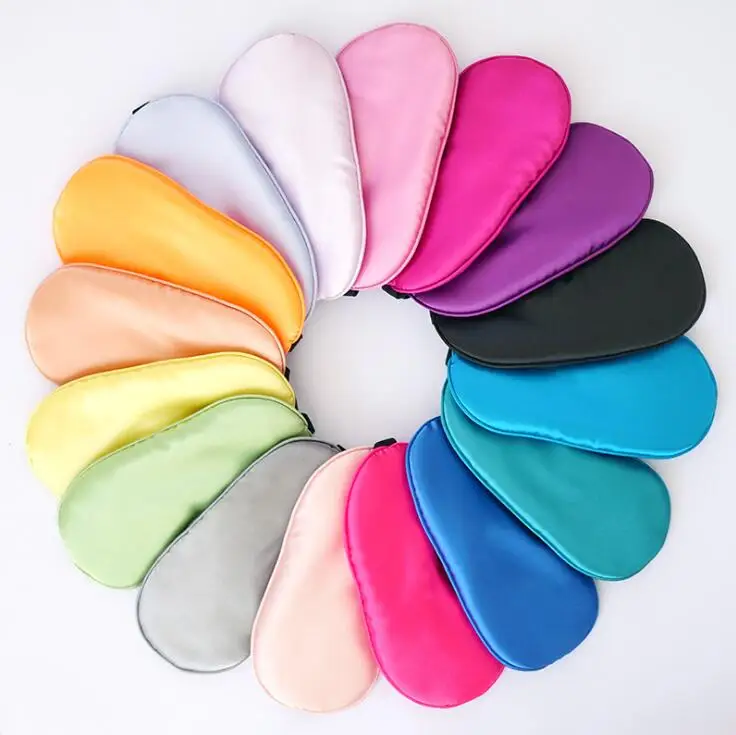 Wholesale Adjustable custom texts on satin material sleep eye mask Travel Sleep Eye Mask
