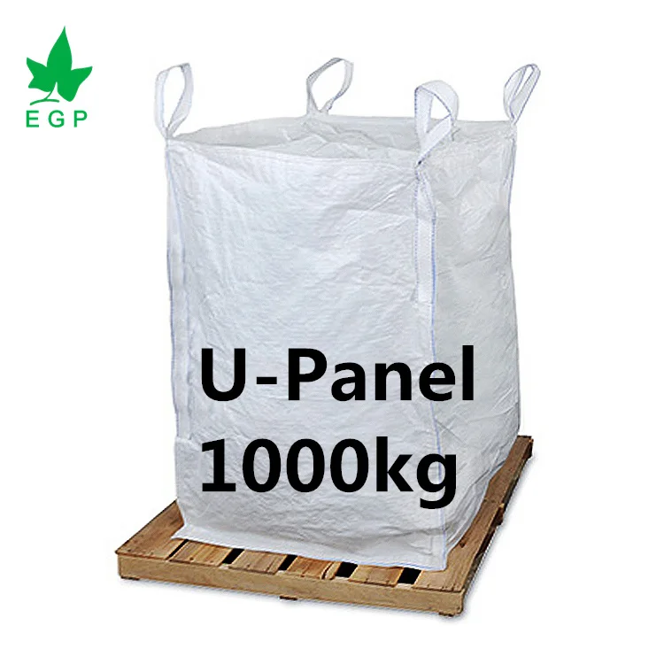 EGP FIBC U-Panel 500kg 1000kg 1200kg 1500kg 2000kg 1 ton 2 tons jumbo bag dimension bean bag bulk big bags