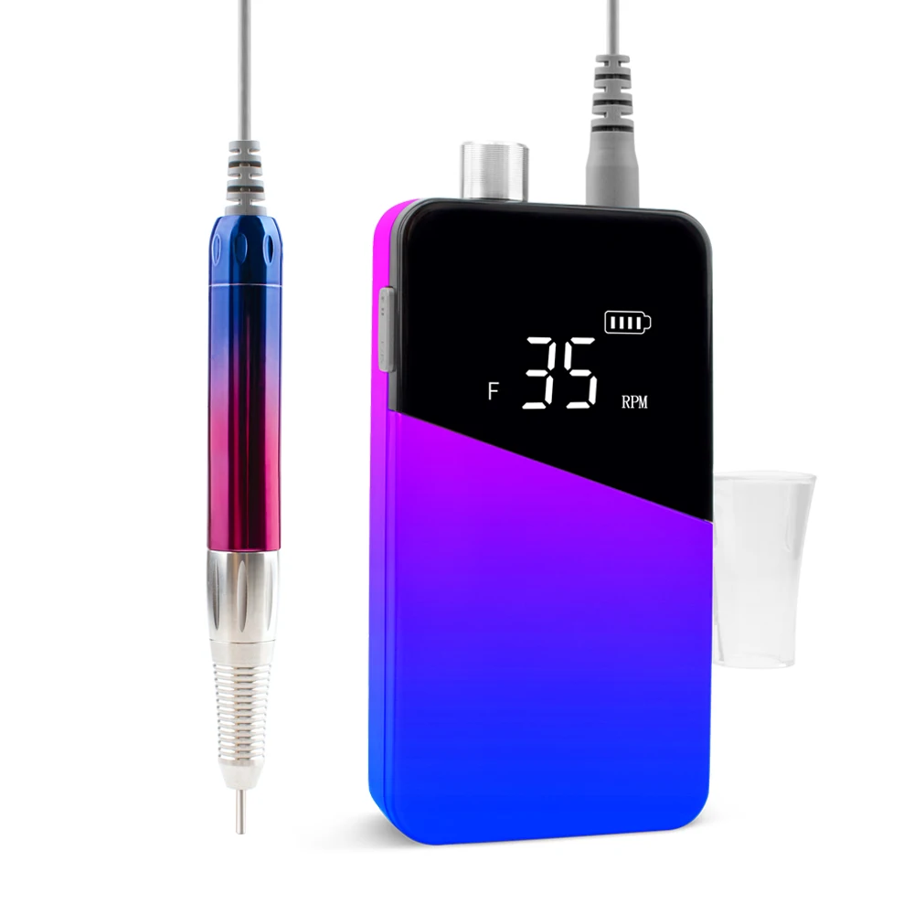 2020 professional 35000rpm portable cordless electric nail drill machine manicure with dill bits set and Custom logo