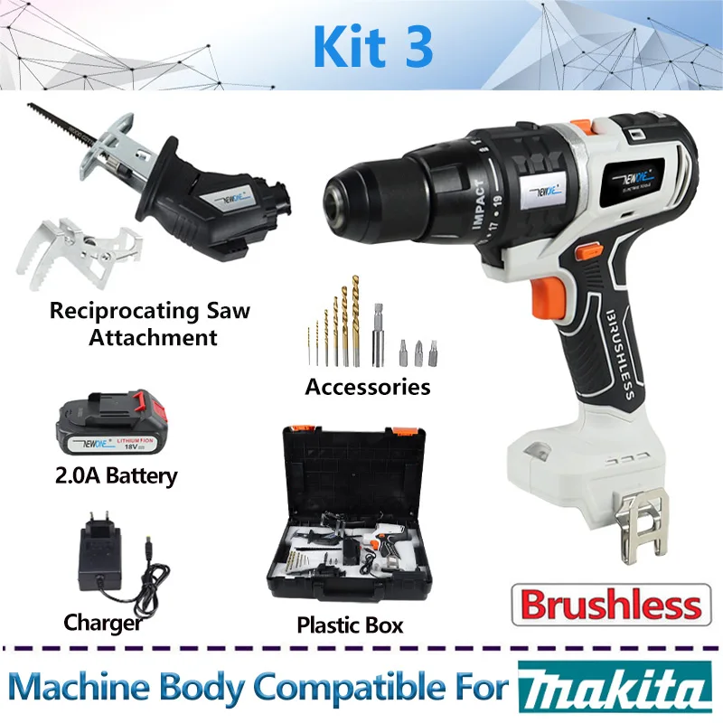 Compatible for Makita 18V Brushless Impact drill and Circular saw screwdriver jig saw Recip saw chainsaw oscillating tool sander