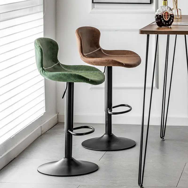 Nordic Bar Chair Home Rotating Backrest High Stool Modern Simple High Stool Light Luxury Bar Stool