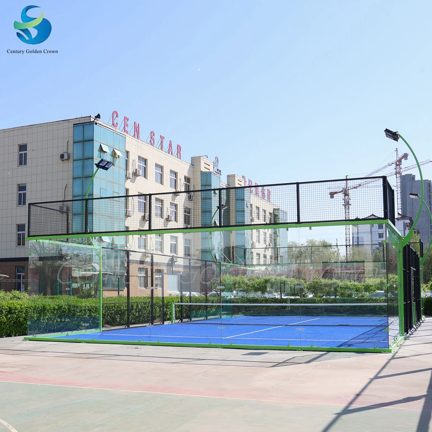 Century Golden Crown Sports Paddle Ball Tennis Padel Court Odm Oem Service Tempered Glass Panoramic Paddle Courts