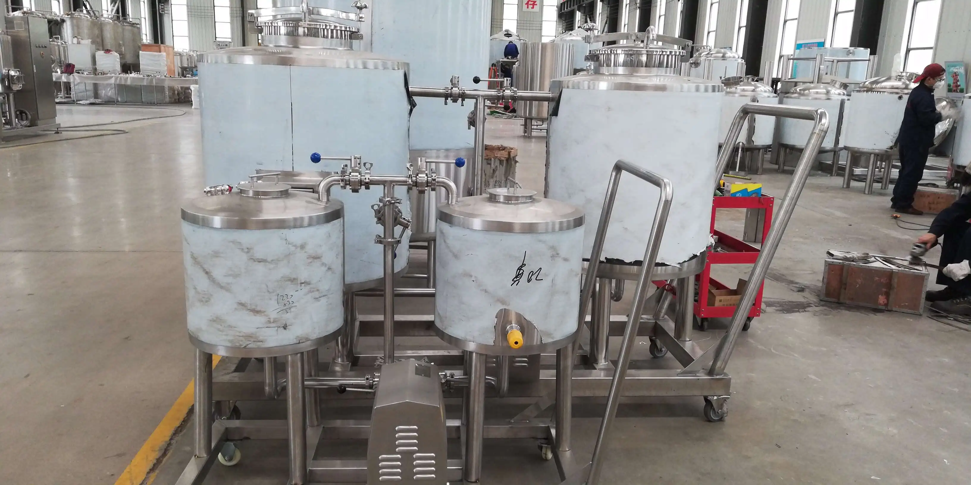 
Semi Automatic 50L 100L 200L Small Portable Beer Brewery CIP Cleaning System CIP Machine With Trolley 