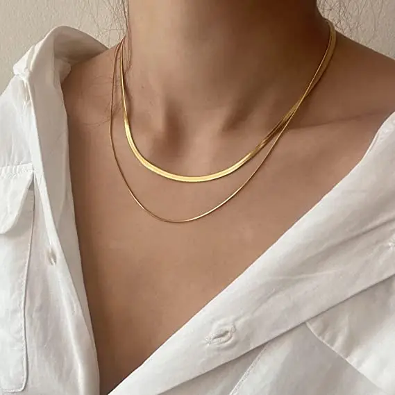 Hot selling products 2023 high quality chunky necklaces women jewelry stainless steel gold twisted rope chain necklace