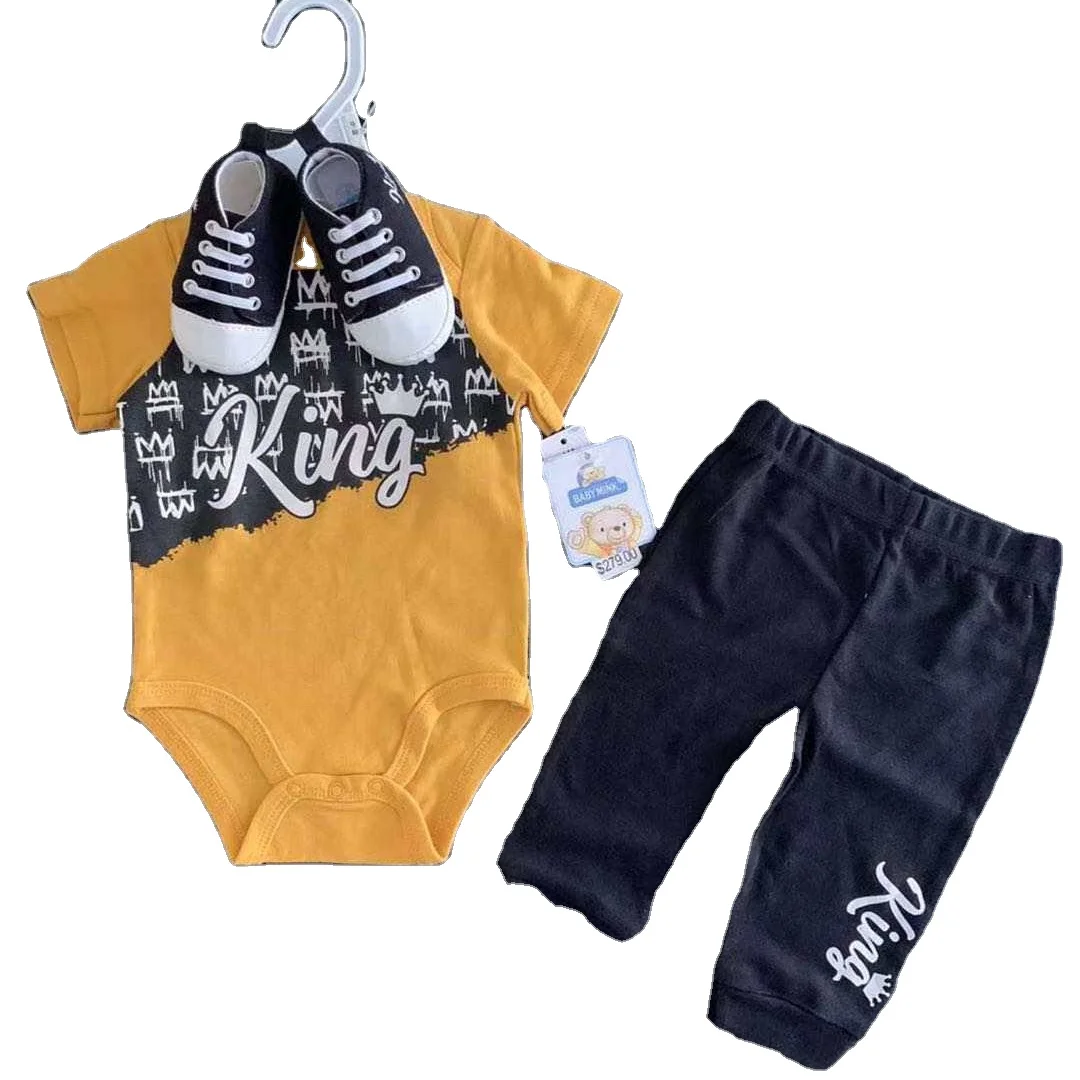 wholesale Apparel Children Clothing 3pcs Set Outfits Kids Clothes Toddler shirt  pant and shoes Suit