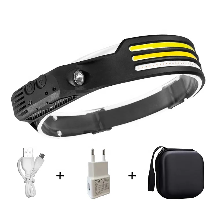 Mini Rechargeable LED Headlamp Hand Sensor Headlight Camping Flashlight Head Light Torch Lamp With USB