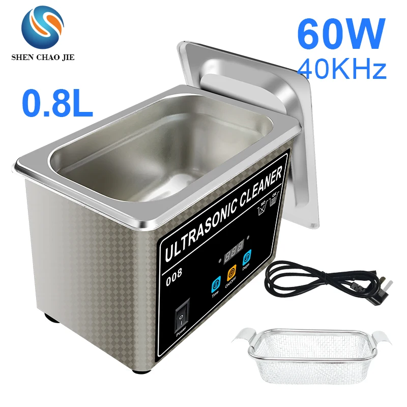 High performance portable Ultrasonic Cleaner for injector medical watch dental jewelry 0.8l 0.18gal 27oz mini ultrasonic cleaner