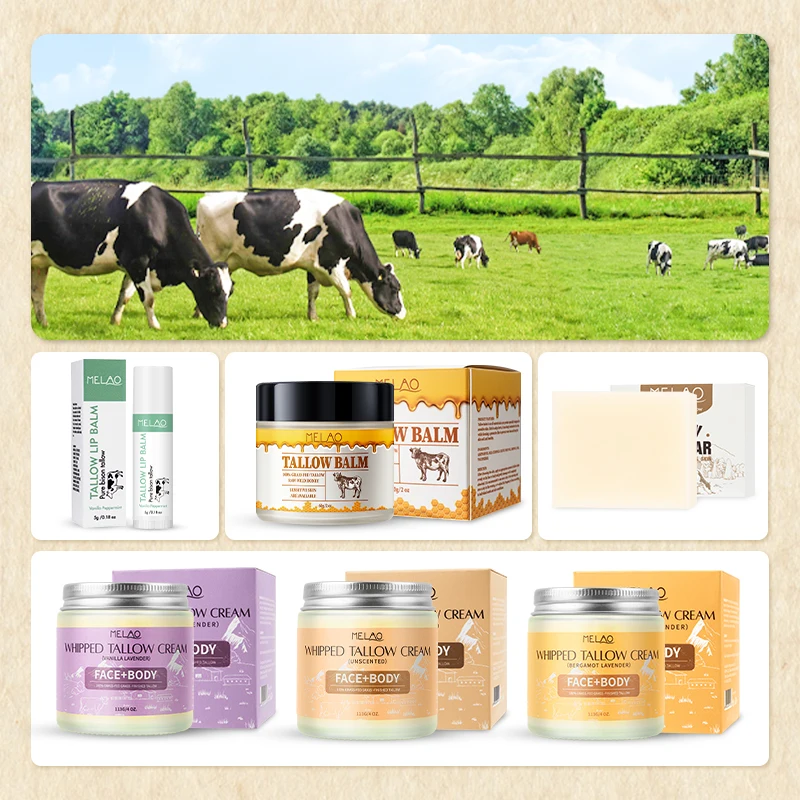 Beef Tallow Balm Skincare Balm Grass Fed Beef Tallow Body Face Moisturizer Whipped Tallow Balm For Face