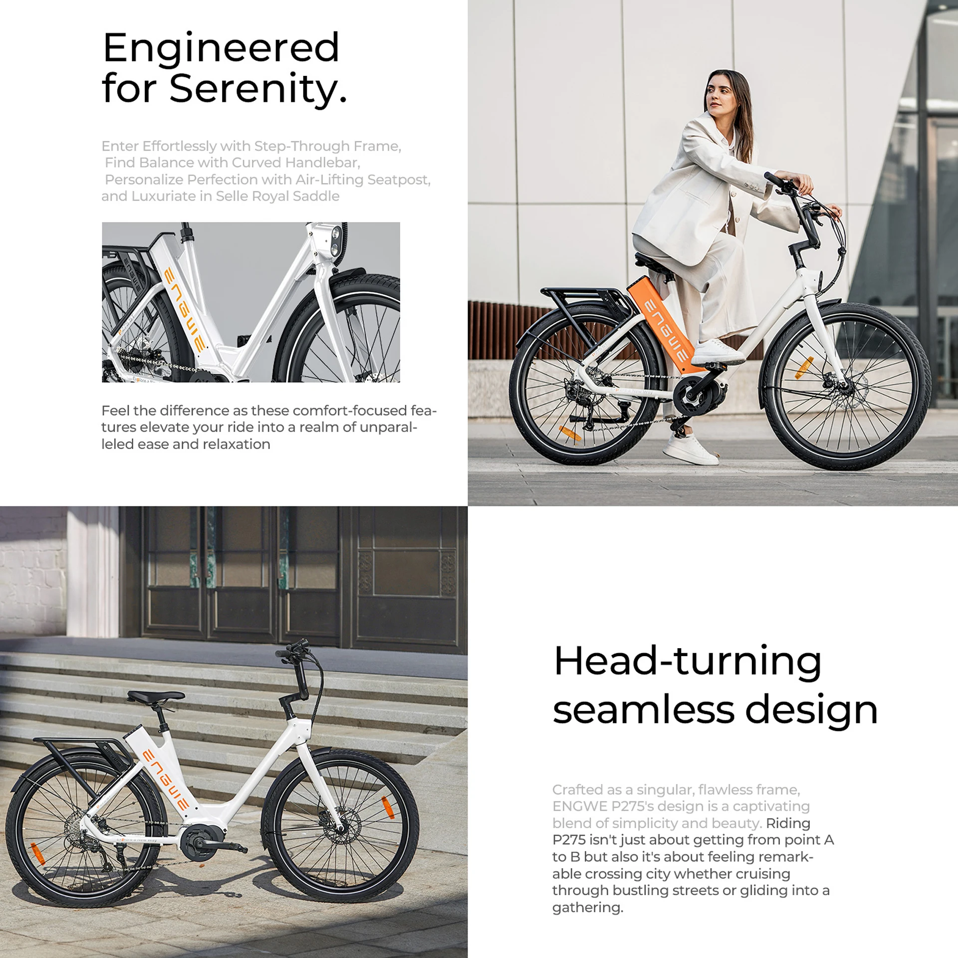 ENGWE P275 ST Electric City Bike EU Warehouse 250W 25km/h Pedal Assist Ebike 36V 19.2Ah Commuting E-bike