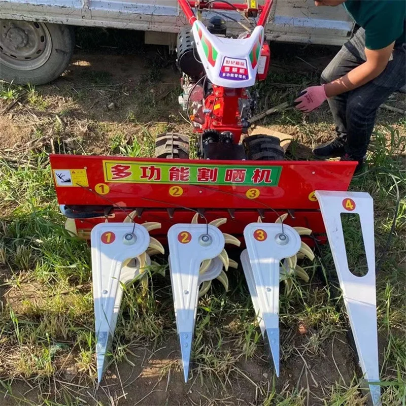 Factory direct Hand-pushed self-propelled grass mower field walking tractor with maize harvesting potato harvest machine