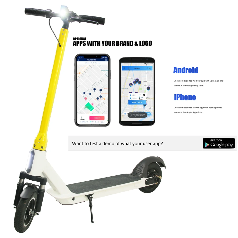 Electric Sharing Scooter with iOT Device 4G Module and GPS Adult New Model Popular Kick Waterproof 10 Inch Sharing Scooter