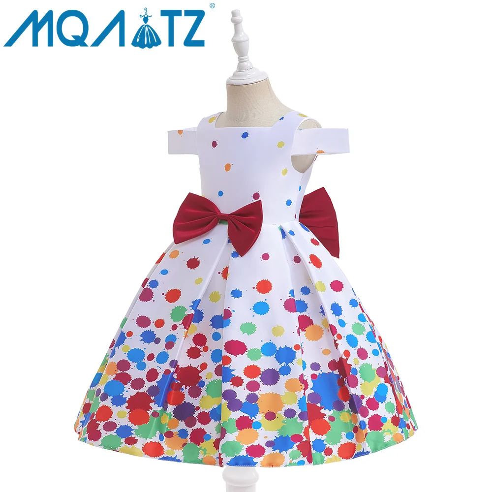 MQATZ New Arrival Kids Birthday Party Floral Dress Long Gown Prom Dresses Wedding Formal ball gown wedding dresses