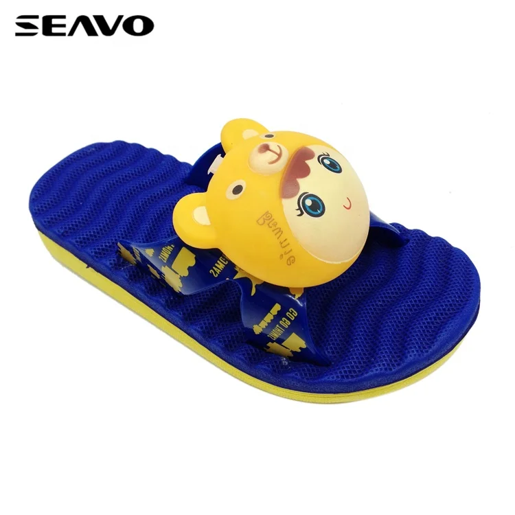 SEAVO cute funny 3D cartoon comfortable kids slippers