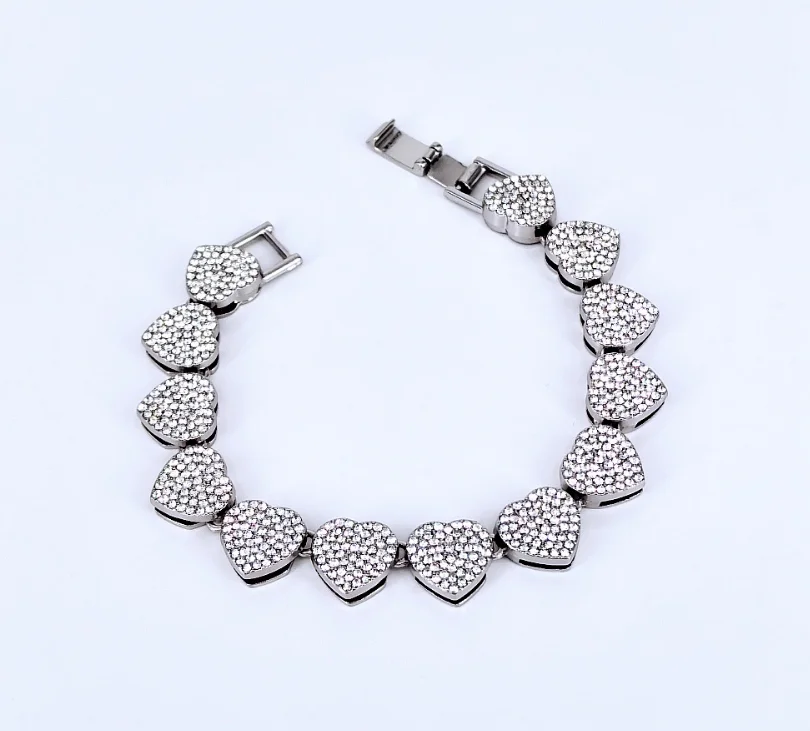 European And American Hip-hop Hipster Diamond Bracelet Combination Watch Chain Cuba Bracelet Anklet Hiphop