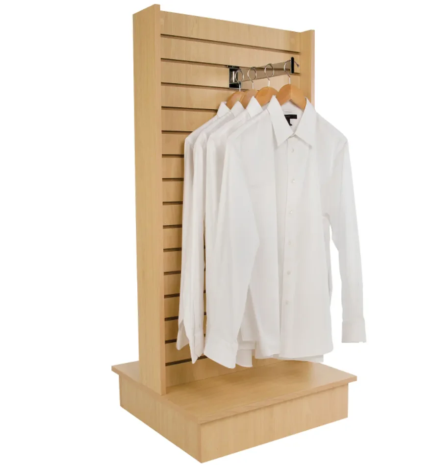 Hot Sale MDF slatwall rotating display stand mdf slatwall gondola display aluminum slatwall display shelf