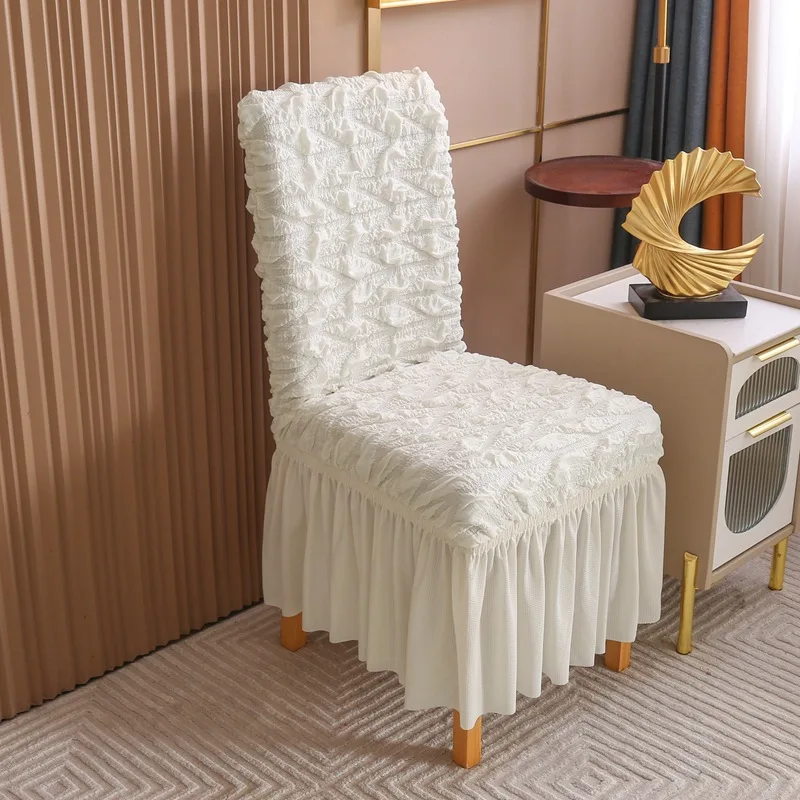 Elastic Cover For Chair Universal Size Chair Slipcovers For Dining Room Polyester Spandex Chair Covers White
