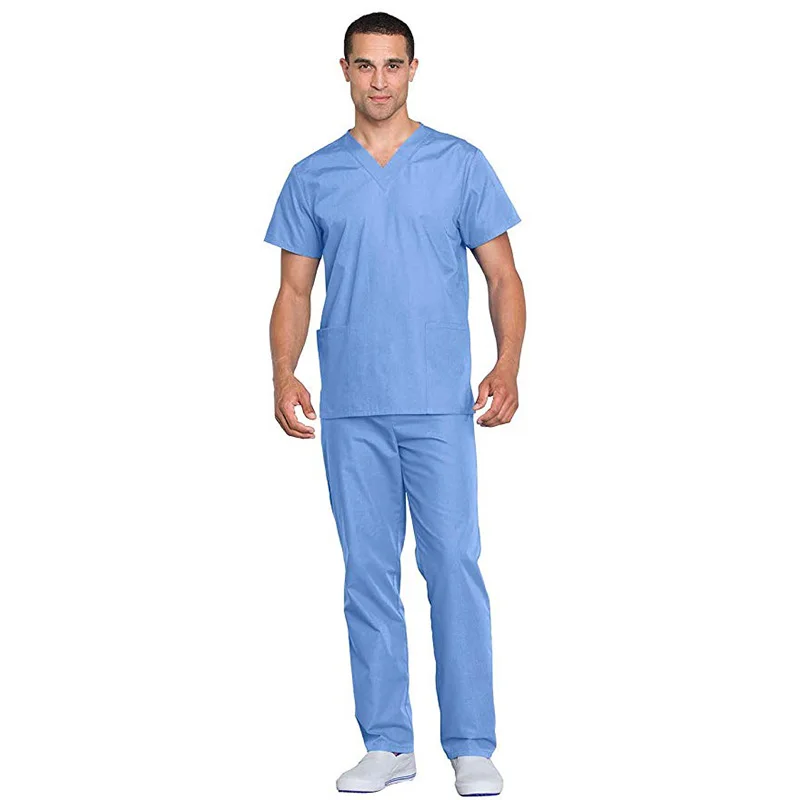 OEM Unisex Cotton Spandex Medical Scrubs Nurse Uniform Hospital Clothing