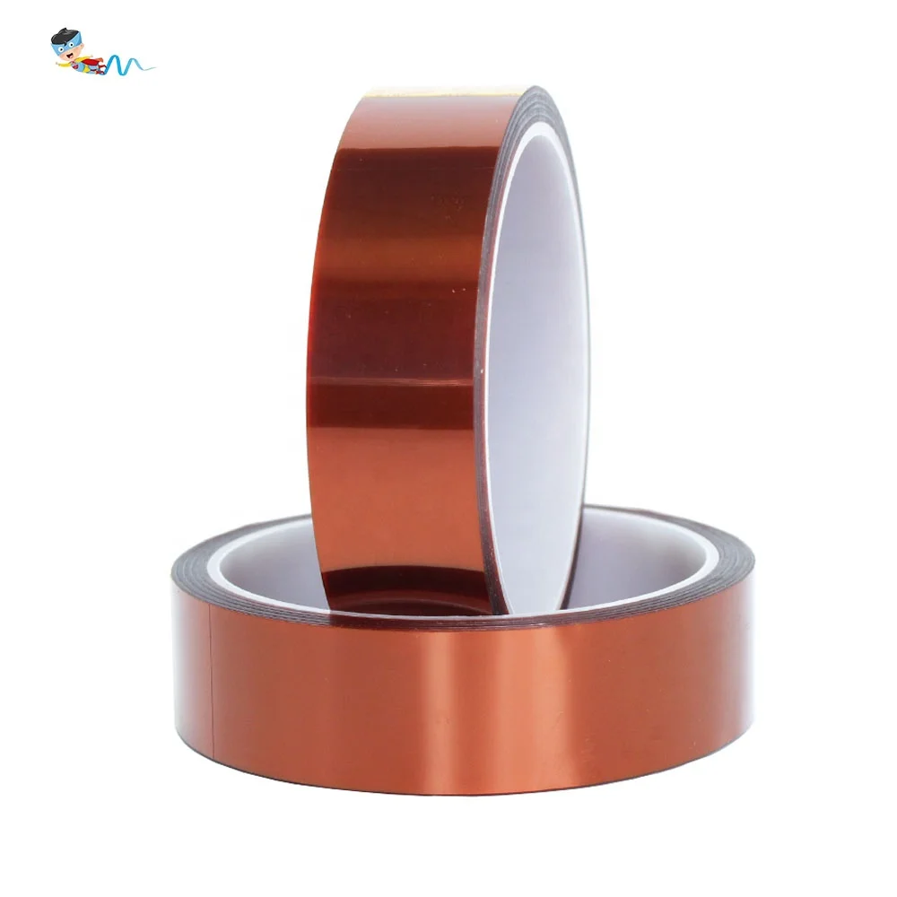 4- Amber Color Kaptons PET Polyester Film with Silicone Glue Self Adhesive Epoxy Resin Powder Coating Anodizing Masking Tape