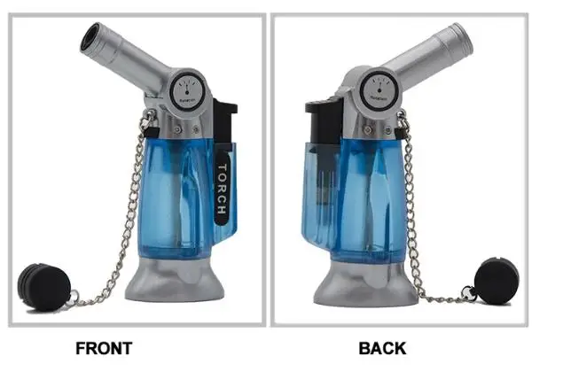 GF-865 Cheap Mini Cigar Smoking Plastic Refillable Pistol Single Jet Flame Butane Torch Lighters for Candle