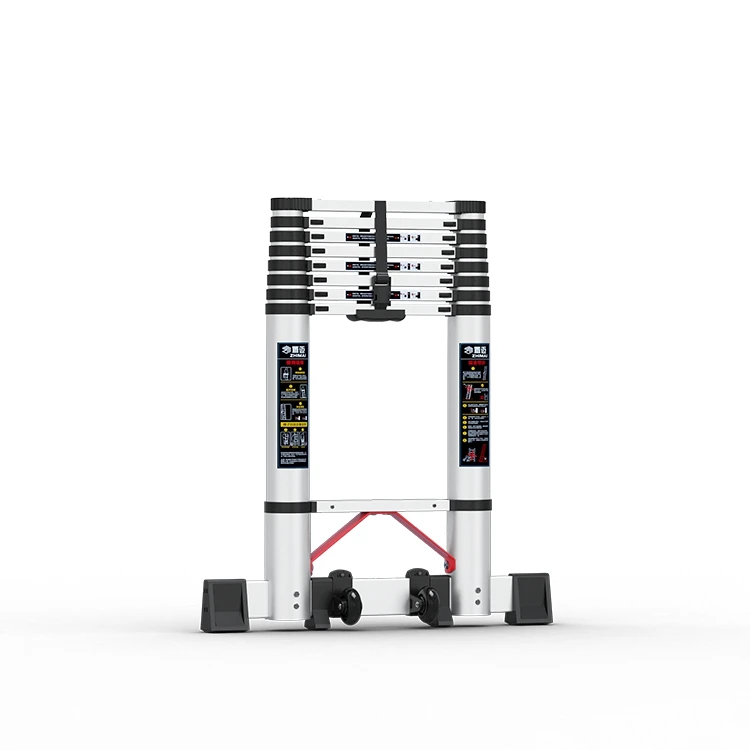 Home telescopic ladder stairs single straight aluminum alloy ladder folding telescopic aluminum extension ladder